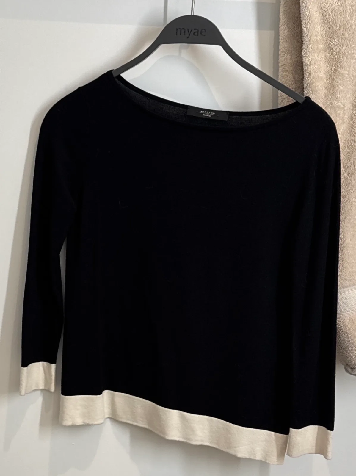 Max Mara Weekend Pullover – Schwarz/Ecru – Gr. S