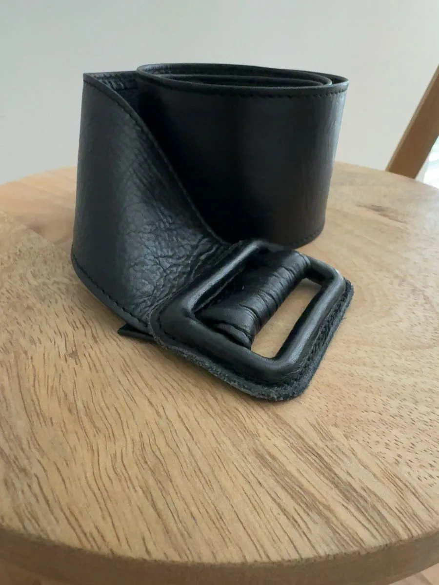Breiter Ledergürtel – Schwarz - Gr. 85
