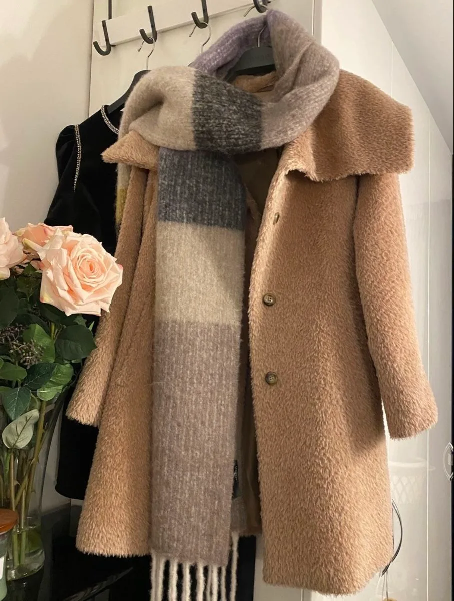 Max Mara Studio Alpaka-Mantel Camel – Gr. 34