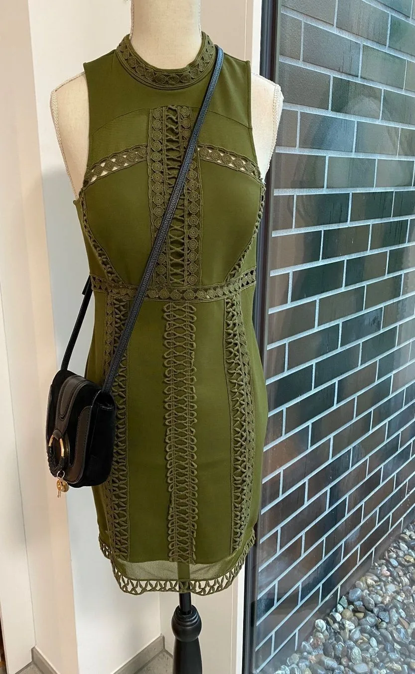 NEU - Free People Sommerkleid Dunkelolive - Gr. XS